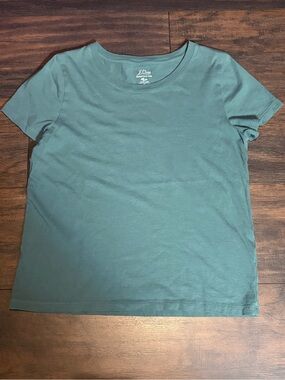J. Crew Short-Sleeve Crewneck Tee in Teal Green